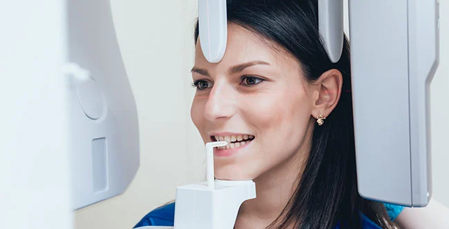 Patient getting dental checkup and X-Ray in Cameron Park, CA